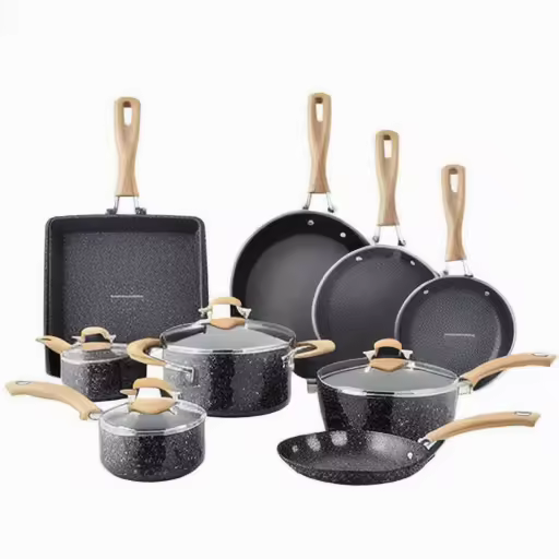28-32cm Non Stick Aluminum Stew Soup Pot Igisa Pan Deep Frying Pan na may Takip Induction Compatible