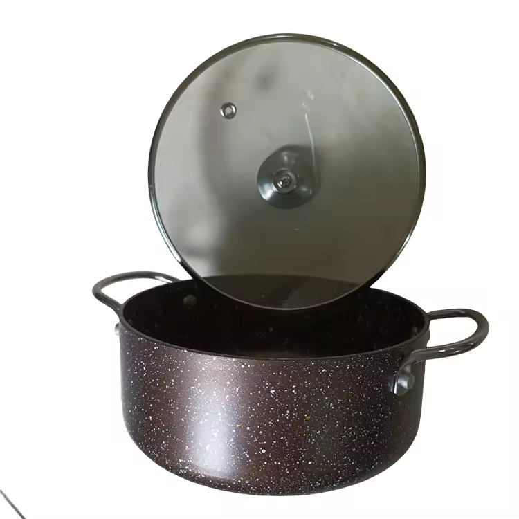 Customized non-stick granite aluminum cooking high stock pot casserole na may takip