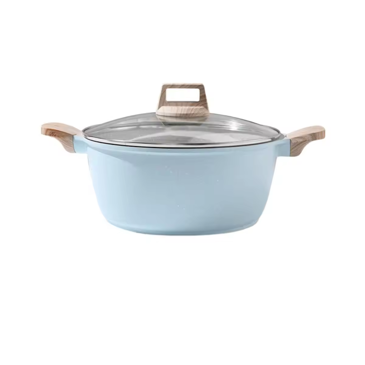 Leerpan Dalawang Ear Non Stick Round Flat Bottom Kitchen Cookware Cast Iron Stockpot