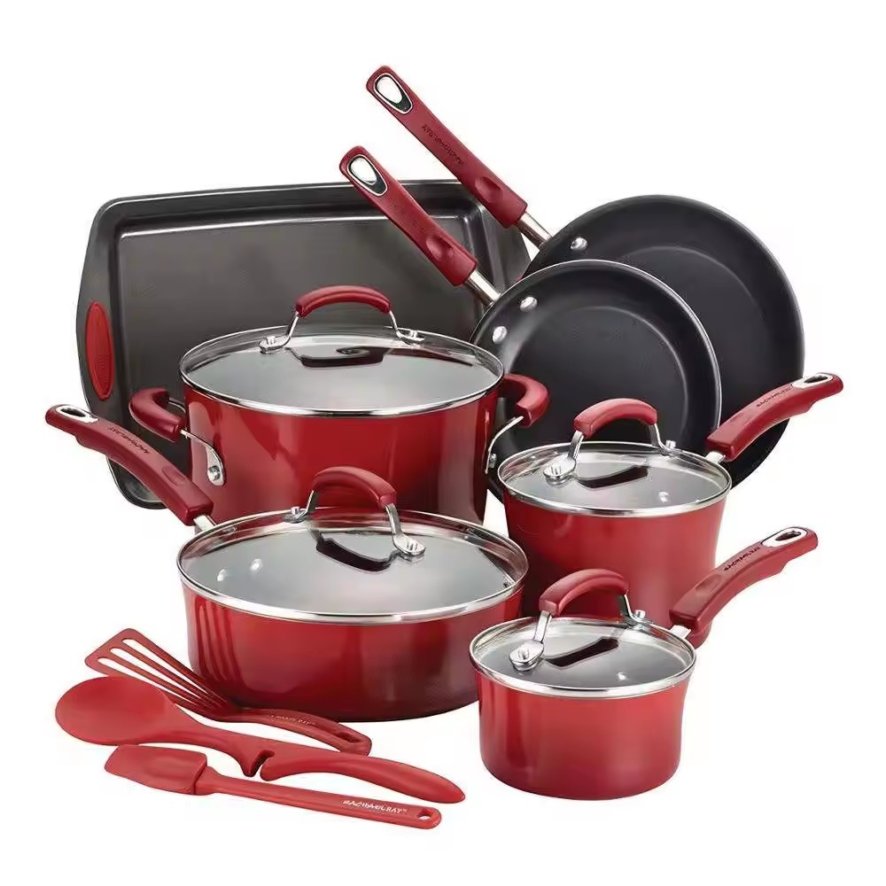 Aluminum non-stick kitchen ware pot at pan set