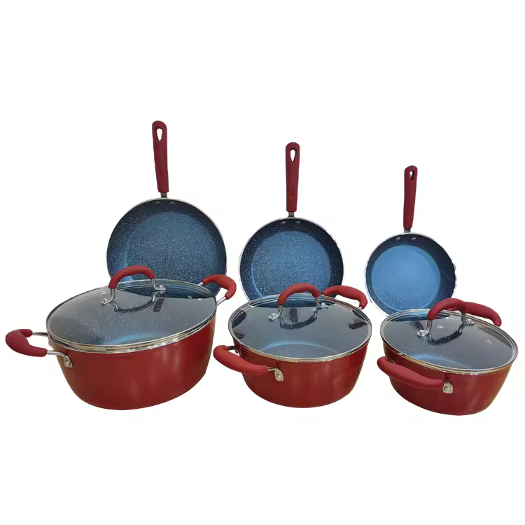 Woman Red Non Stick Stock Pot SET Universal Non-stick para sa Noodle at Milk Pot