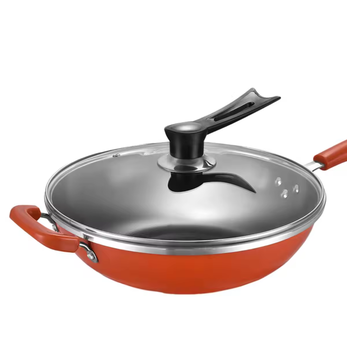 Eco Friendly Home Cookware Healthy Non-stick Wok na may Salamin na Takip