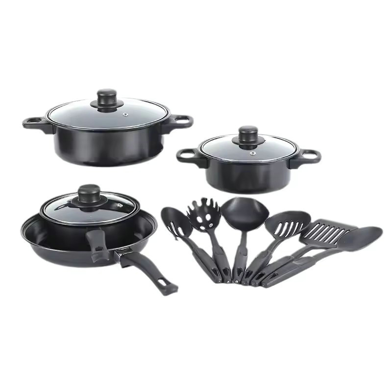 Cookware set sambahayan na walang usok na unibersal na nonstick na kusina na sopas pot na kumbinasyon ng gamit sa kusina