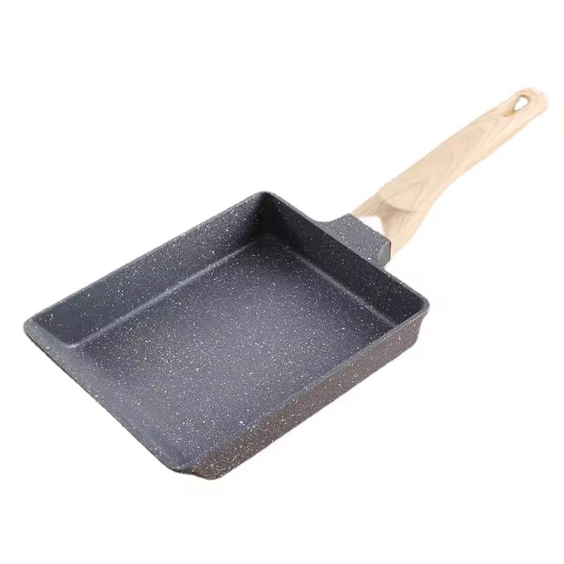 Makapal at Mataas na Jade Stone Makapal Egg Roast Wheat Non stick Parihabang Food Grade Fried Egg Pan