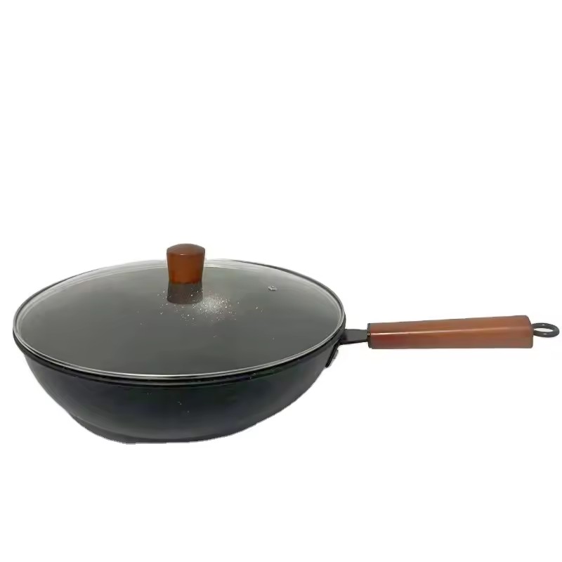 Honeycomb 32cm Pambahay na Walang Coated Wok Non-stick Octagonal Wok