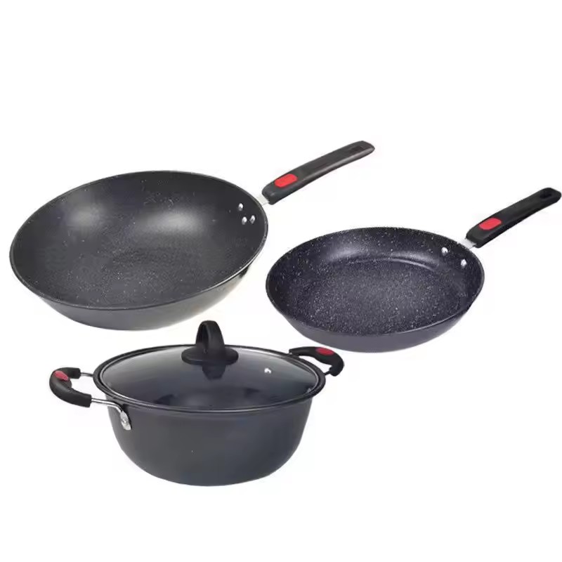 Three-piece pot gift box set Bagong Taon Red nonstick pan milk soup pot cross-border banking activities regalo