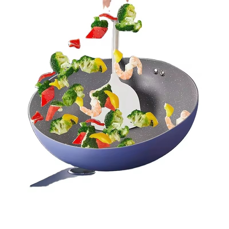 Pagprito non stick pot wheat rice stone frying pot kitchen cookware set buong set ng sambahayan na flat bottomed pot