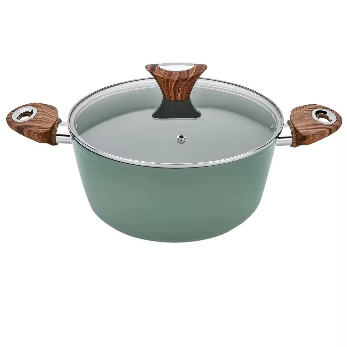 Kitchenware eco customized logo two-handed aluminum casseroles pot na may glass lids