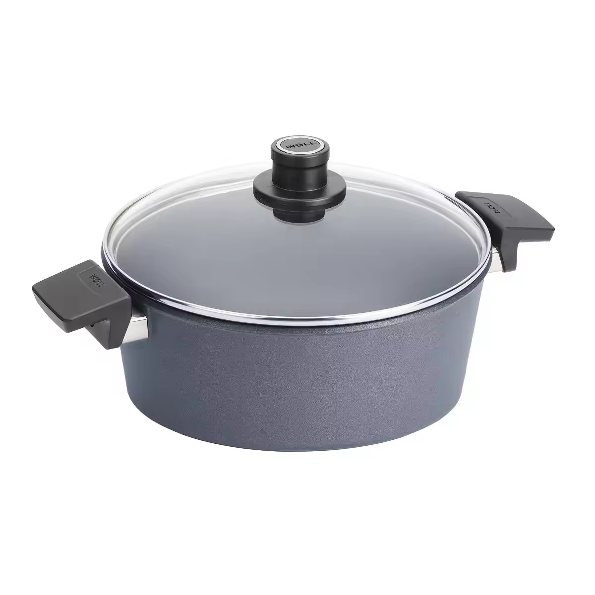 Matibay na sikat na custom na disenyo round aluminum induction pressed non-stick casseroles pan