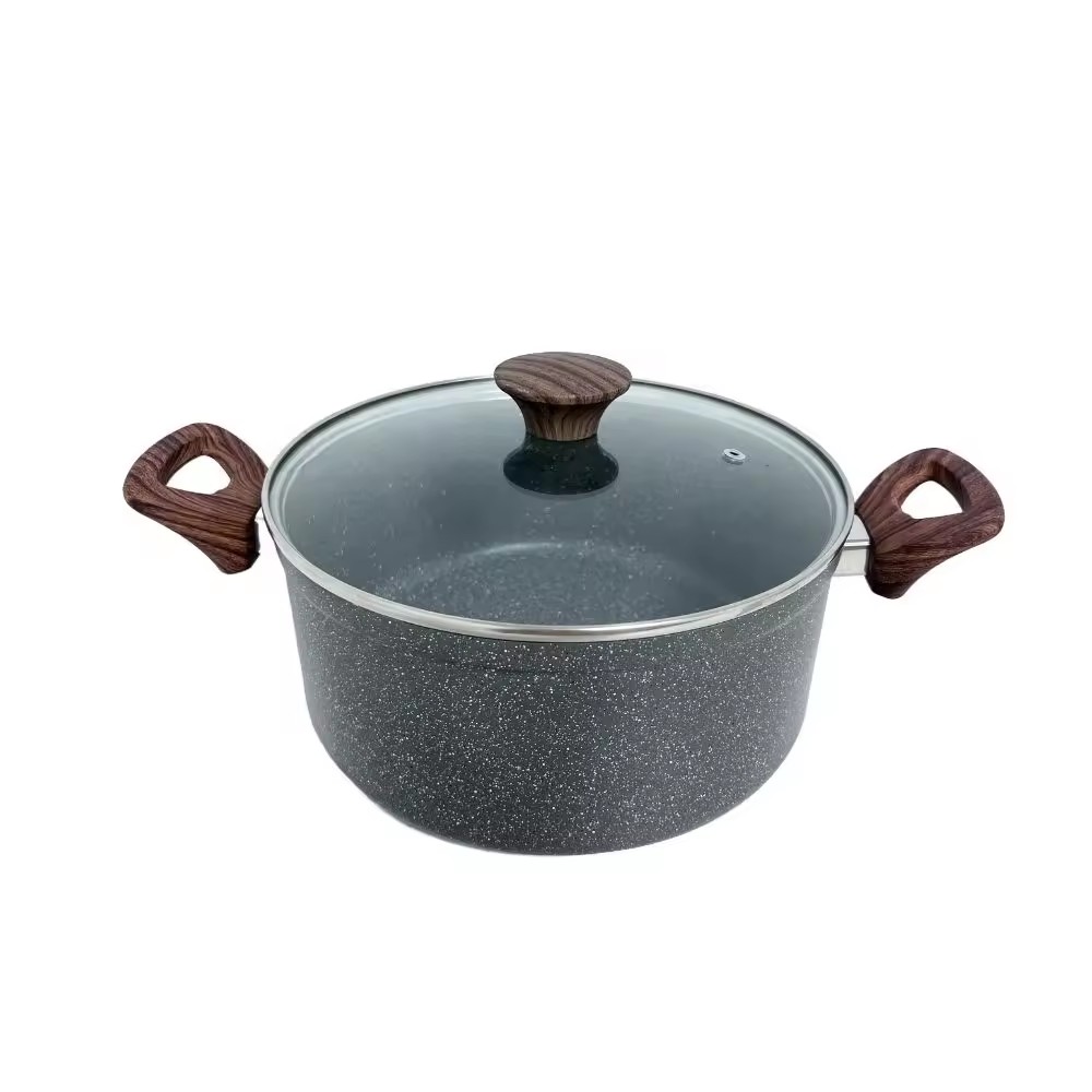 Sikat na Disenyong May Kulay na Mga Kaldero sa Pagluluto Matibay na Aluminum Cooking Pot Mga Set ng Casserole Cookware na Non Stick