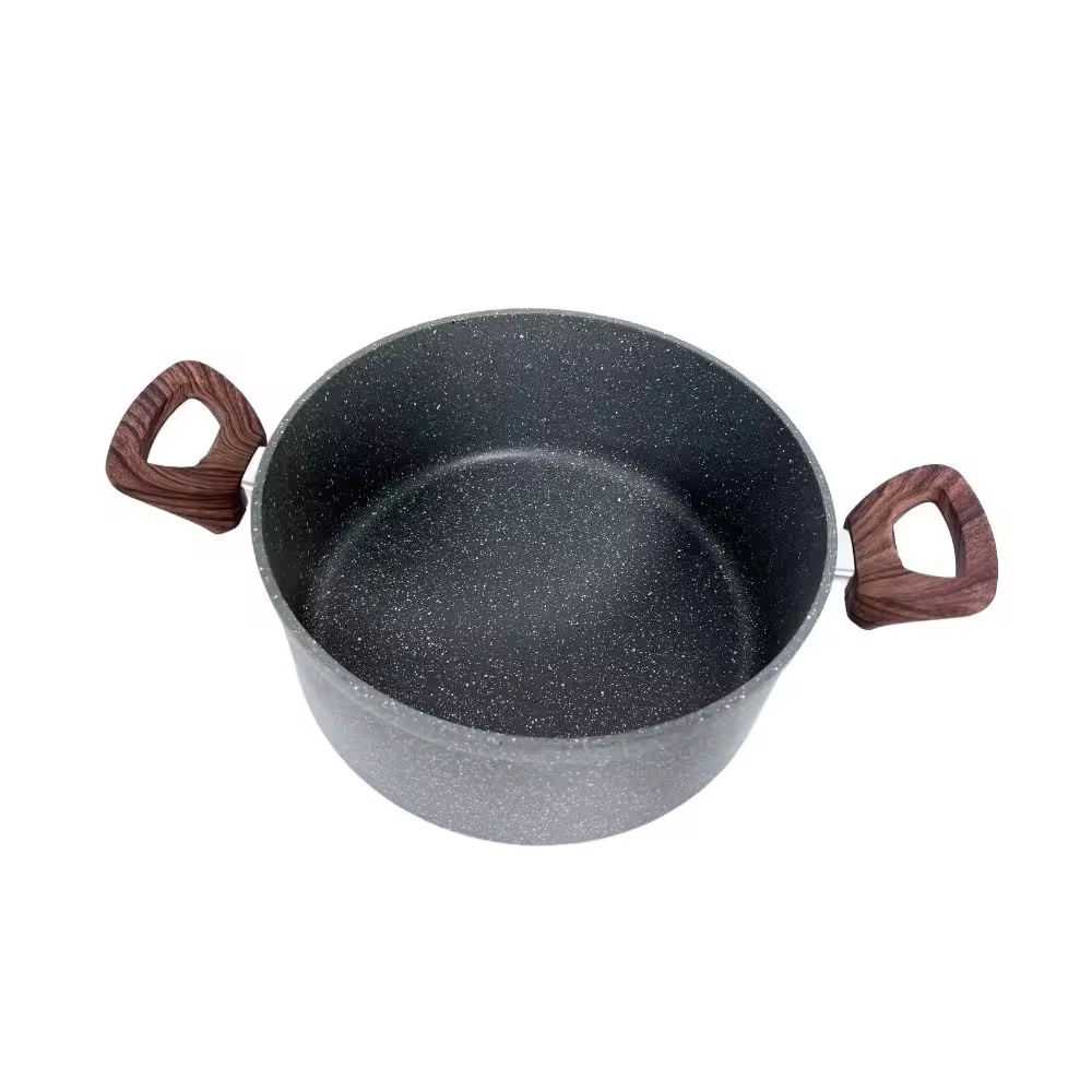 4.5mm Forged Aluminum Casserole Nonstick Coating Cookware Pot Induction Bottom na may Salamin na Takip