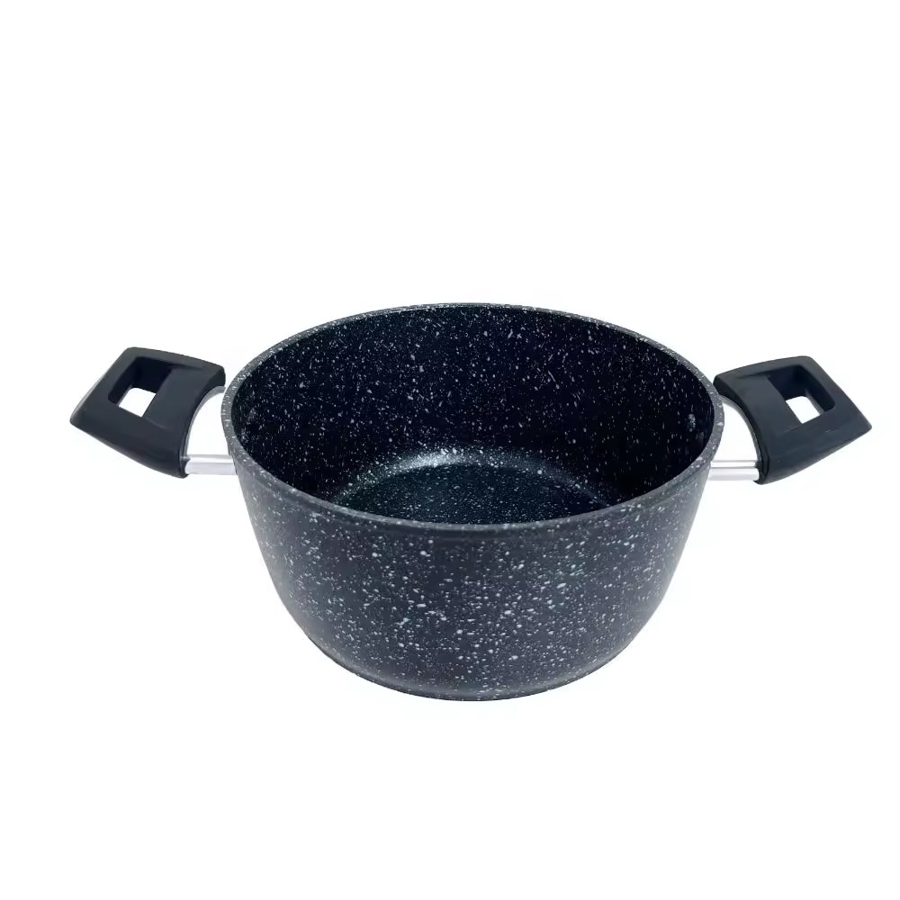 Granite Dot Coating Saucepan 3-6l Stock Pots na May Glass Cover Mabilis na Init na Soup Pot Mataas na Marka ng Cookware